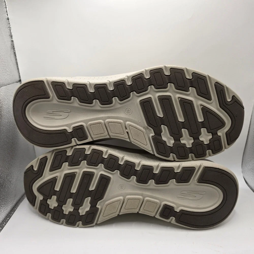 Skechers Arch Fit Banlin Brown Suede Slip On Sneakers Mens 11.5 Extra Wide 4E